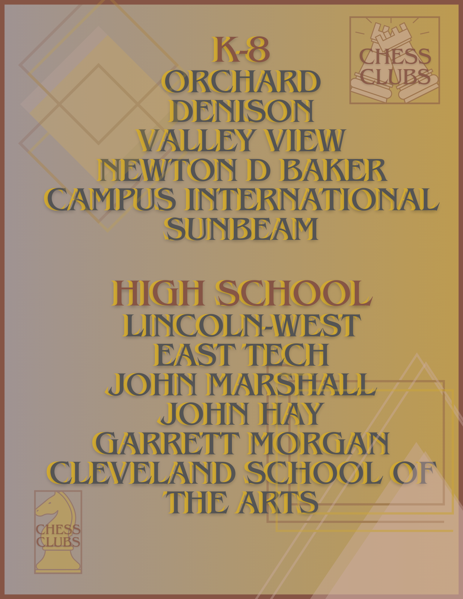 Chess School Sites List 2024-25